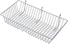 ECONOCO - 12" Deep, Rectangular Steel Peg Board/Slatwall Basket - 24" Wide x 4" High - Eagle Tool & Supply