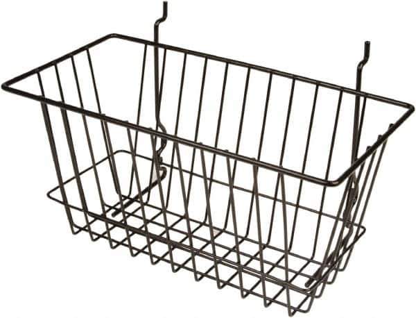 ECONOCO - 6" Deep, Rectangular Steel Peg Board/Slatwall Basket - 12" Wide x 6" High - Eagle Tool & Supply