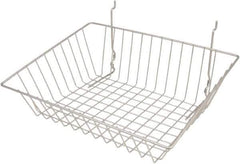 ECONOCO - 12" Deep, Rectangular Steel Peg Board/Slatwall Basket - 15" Wide x 5" High - Eagle Tool & Supply