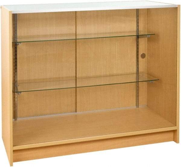 ECONOCO - 2 Shelf Visible Storage Cabinet - Melamine, 48" Wide x 20" Deep x 38" High, Maple - Eagle Tool & Supply