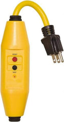 Tower - 1 Outlet, 125 Volt, 15 Amp Rating, 4 to 6mA Max Surge, Plug In, Automatic, Commercial, Industrial GFCI - 1/2 Ft. Long Cord, 5-15P NEMA Configuration, Polycarbonate Housing - Eagle Tool & Supply