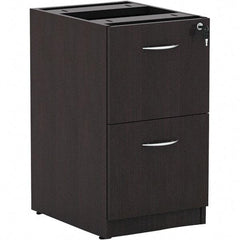 ALERA - 15" Wide x 28-1/2" High x 20-1/2" Deep, 2 Drawer Pedestal - Woodgrain Laminate, Espresso - Eagle Tool & Supply