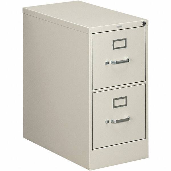 Hon - 15" Wide x 29" High x 26-1/2" Deep, 2 Drawer Vertical File - Steel, Light Gray - Eagle Tool & Supply