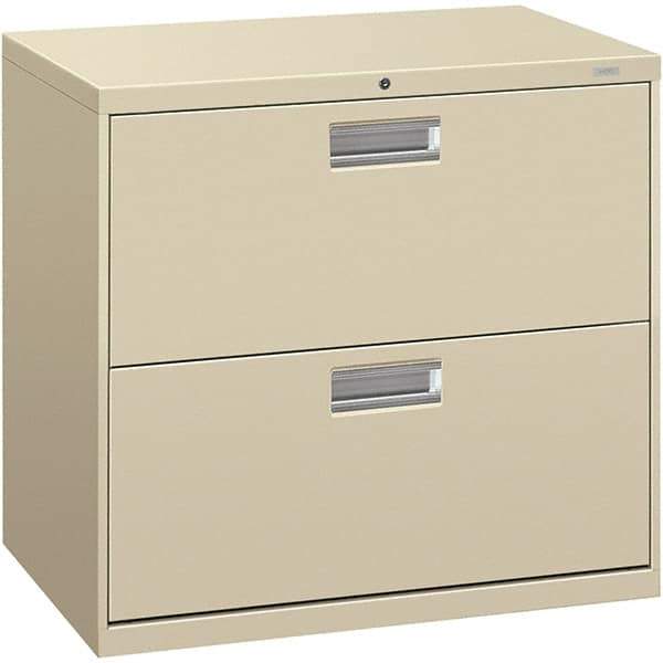 Hon - 30" Wide x 28.38" High x 19-1/4" Deep, 2 Drawer Lateral File - Steel, Putty - Eagle Tool & Supply