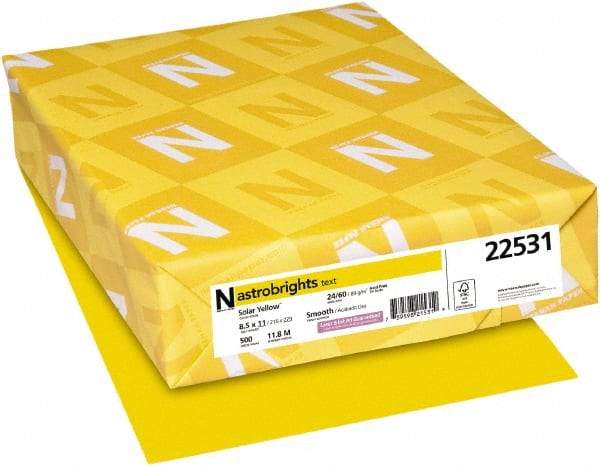 Neenah Paper - Solar Yellow Colored Copy Paper - Use with Laser Printers, Inkjet Printers, Copiers - Eagle Tool & Supply