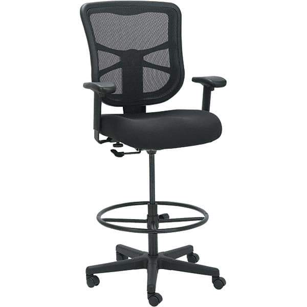 ALERA - 51-5/8" High Stool - 25.63" Wide x 26" Deep, Fabric Mesh Seat, Black - Eagle Tool & Supply