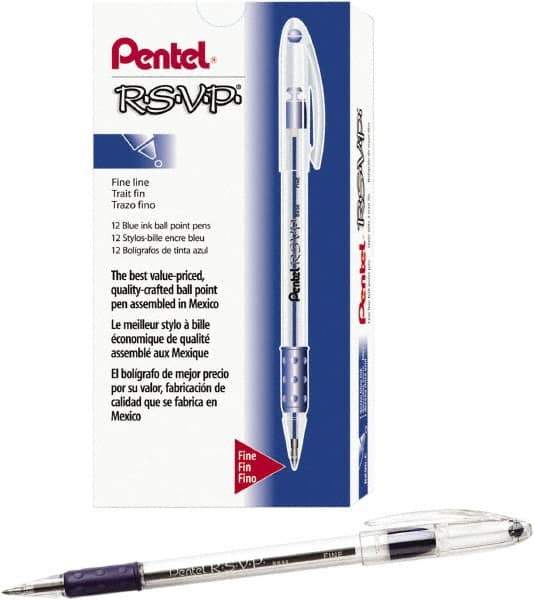 Pentel - Conical Ball Point Pen - Blue - Eagle Tool & Supply