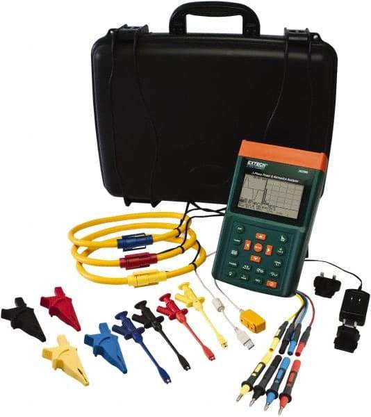 Extech - PQ3350-3, Digital True RMS Clamp Meter with 24" Flex Jaws - 600 VAC, 3000 AC Amps, Measures Voltage, Current, Frequency - Eagle Tool & Supply