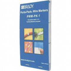 Brady - Nylon Cable Tag - NMBRS 0-9 WHT/BLK WIRE MARKER BOOK - Eagle Tool & Supply