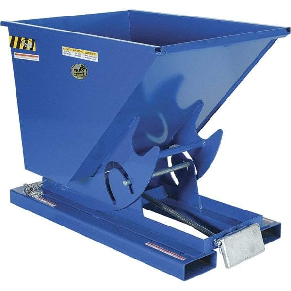Vestil - 4,000 Lb Load Capacity, 1/2 Cu Yd, Steel Self-Dumping Hopper - 33-9/16" Wide x 51-7/8" Long x 38-1/16" High, Blue - Eagle Tool & Supply