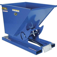 Vestil - 4,000 Lb Load Capacity, 1/2 Cu Yd, Steel Self-Dumping Hopper - 33-9/16" Wide x 51-7/8" Long x 38-1/16" High, Blue - Eagle Tool & Supply