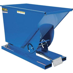 Vestil - 4,000 Lb Load Capacity, 3/4 Cu Yd, Steel Self-Dumping Hopper - 31-9/16" Wide x 61-1/8" Long x 42-3/4" High, Blue - Eagle Tool & Supply