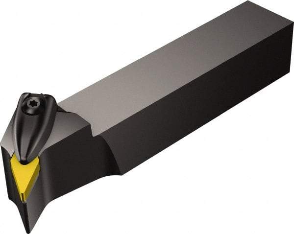 Sandvik Coromant - DVTN, Left Hand Cut, -27.50° Lead Angle, 1" Shank Height x 1" Shank Width, Negative Rake Indexable Turning Toolholder - 6" OAL, VNMG 16 04 08 Insert Compatibility, Series T-Max P - Eagle Tool & Supply