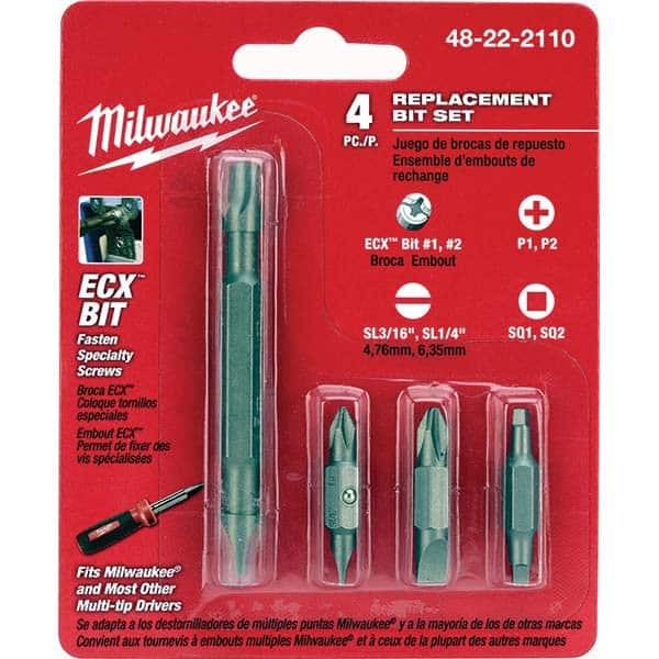 Milwaukee Tool - Screwdriver Bit Sets Type: Screwdriver Bit Drive Size: 1/4 (Inch) - Eagle Tool & Supply
