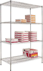 ALERA - 4 Shelf Wire Shelving - Starter Unit - 24" Deep x 72" High, - Eagle Tool & Supply
