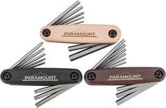 Paramount - 24 Piece Fold-Up Hex Key Set - Hex Range 5/64 to 1/4", Steel - Eagle Tool & Supply