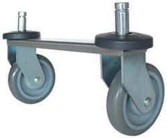 Value Collection - 5" Diam x 1-1/4" Wide, Polyurethane Rigid Caster - 600 Lb Capacity, Friction Ring Stem Mount - Eagle Tool & Supply