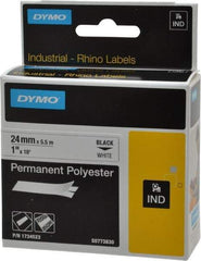 Rhino - 216" Long, White Permanent Polyester Tape Self Laminating Label - For RHINO 6000 or RHINO 6500 - Eagle Tool & Supply