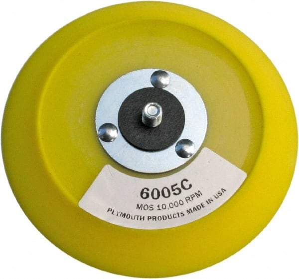 Made in USA - 5" Diam Hook & Loop Disc Backing Pad - Medium Density, 10,000 RPM - Eagle Tool & Supply