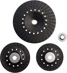 Made in USA - 7" Diam Locking Nut Disc Backing Pad - Medium Density, 10,000 RPM - Eagle Tool & Supply