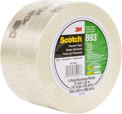 3M - Filament & Strapping Tape Type: Filament Tape Color: Clear - Eagle Tool & Supply