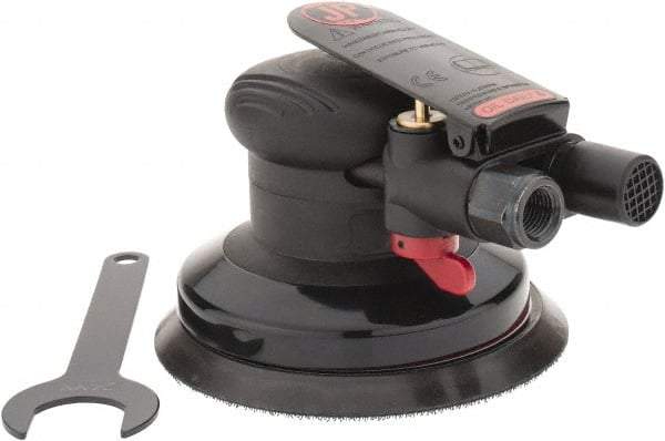 PRO-SOURCE - 12,000 OPM, 3 CFM Air Consumption, 90 psi Air Pressure, Palm Air Orbital Sander - Round Pad, Hook & Loop Backing, 1/4 NPT Inlet - Eagle Tool & Supply