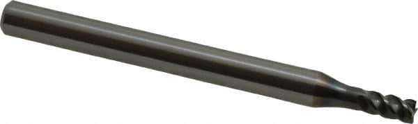 OSG - 4mm, 4 Flute, Single End, Solid Carbide, 0.2mm Corner Radius End Mill - 70mm OAL, 45° Helix, 6mm LOC, 12mm Extended Reach - Eagle Tool & Supply
