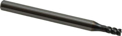 OSG - 4mm, 4 Flute, Single End, Solid Carbide, 0.2mm Corner Radius End Mill - 70mm OAL, 45° Helix, 6mm LOC, 12mm Extended Reach - Eagle Tool & Supply