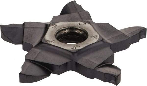 Iscar - 34F23901522PENTA F Grade IC908, 2.39mm Cutting Width Carbide Grooving Insert - 5mm Max Depth of Cut, Right Hand, 0.15mm Corner Radius, TiAlN Finish - Eagle Tool & Supply