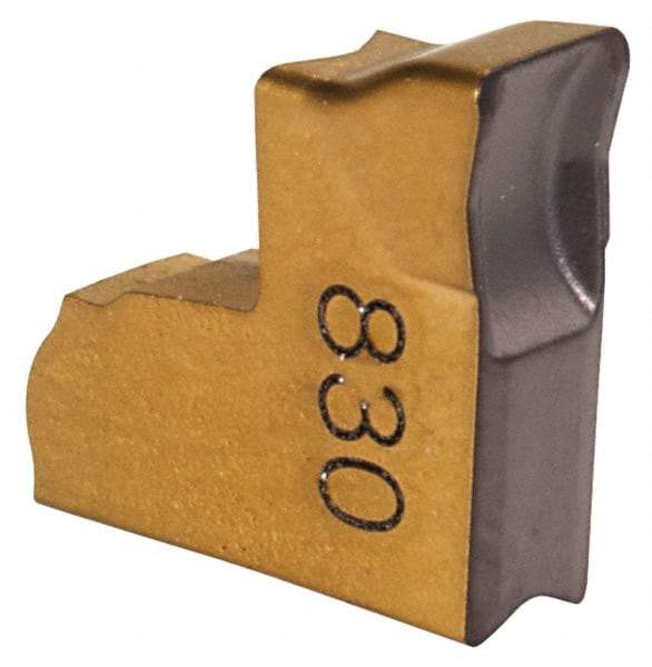 Iscar - TAG CB IC830 Grade, 0.118" Cutting Width, Carbide Cutoff Insert - 0° Neutral Lead Angle, 0.0138" Cnr Rad, TiAlN Coated, Single End - Eagle Tool & Supply