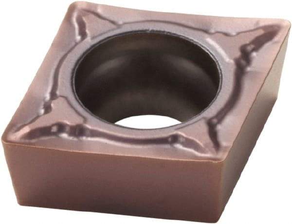 Seco - CCMT21.52 F1 Grade TP1030 Cermet Turning Insert - TiAlSiN Finish, 80° Diamond, 1/4" Inscr Circle, 3/32" Thick, 1/32" Corner Radius - Eagle Tool & Supply
