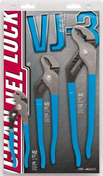 Channellock - 3 Piece Tongue & Groove Plier Set - Comes in Display Card - Eagle Tool & Supply