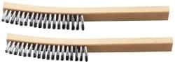Ability One - 4 Rows x 1 Column Steel Plater's Brush - 13" OAL, 1" Trim Length, Wood Curved Handle - Eagle Tool & Supply