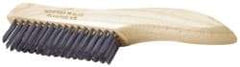 Ability One - 2 Rows x 1 Column Stainless Steel Scratch Brush - 10" OAL, 1" Trim Length, Plastic Shoe Handle - Eagle Tool & Supply