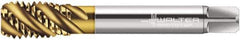 Walter-Prototyp - 1-8 UNC 4 Flute 2B Modified Bottoming Spiral Flute Tap - Cobalt, TiN Finish, 5-1/8" OAL, Right Hand Flute, Right Hand Thread, Series A2256705 - Eagle Tool & Supply