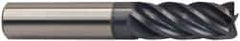 Accupro - 3/8", 6 Flute, Single End, Solid Carbide, 0.03" Corner Radius End Mill - 2-1/2" OAL, 25° Helix, Right Hand Flute, 1" LOC, Right Hand Cut - Eagle Tool & Supply