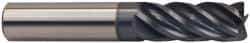 Accupro - 5/8", 5 Flute, Single End, Solid Carbide, 0.03" Corner Radius End Mill - 3-1/2" OAL, 37° Helix, Right Hand Flute, 1-5/8" LOC, Right Hand Cut - Eagle Tool & Supply