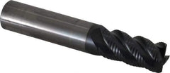 OSG - 5/8" Diam, Fine Pitch, 1-1/4" LOC, 4 Flute Solid Carbide 0.03" Corner Radius Roughing End Mill - TiAlN Finish, 3-1/2" OAL, 5/8" Shank Diam, Single End, Centercutting - Eagle Tool & Supply