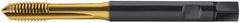 Walter-Prototyp - 1/4-28 UNF, 3 Flute, TiN Finish, Cobalt Spiral Point Tap - Plug Chamfer, Right Hand Thread, 80.01mm OAL, 9.09mm Thread Length, 6.48mm Shank Diam, 2B Class of Fit, Series AS2321005 - Exact Industrial Supply