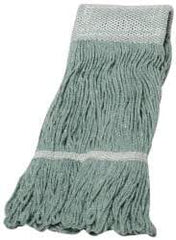 Ability One - 5" Green Head Band, Medium Rayon Loop End Mop Pad - Quick Change Connection - Eagle Tool & Supply