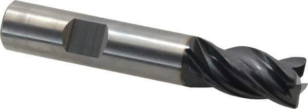 OSG - 1/2", 4 Flute, Single End, Solid Carbide, Corner Chamfer End Mill - 3" OAL, 35° Helix, Right Hand Flute, 1" LOC, Right Hand Cut - Eagle Tool & Supply
