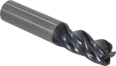 OSG - 5/8", 4 Flute, Single End, Solid Carbide, 1/8" Corner Radius End Mill - 3-1/2" OAL, 35° Helix, Right Hand Flute, 1-1/4" LOC, Right Hand Cut - Eagle Tool & Supply