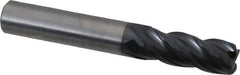 OSG - 1/2", 4 Flute, Single End, Solid Carbide, 0.09" Corner Radius End Mill - 3-1/2" OAL, Right Hand Flute, 1-1/4" LOC, Right Hand Cut - Eagle Tool & Supply
