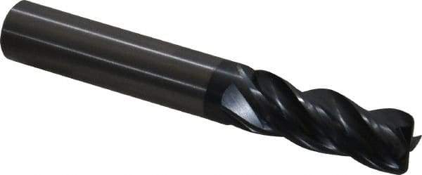 OSG - 1/2", 4 Flute, Single End, Solid Carbide, 0.06" Corner Radius End Mill - 3-1/2" OAL, Right Hand Flute, 1-1/4" LOC, Right Hand Cut - Eagle Tool & Supply