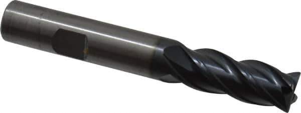 OSG - 1/2", 4 Flute, Single End, Solid Carbide, 0.015" Corner Radius End Mill - 3-1/2" OAL, Right Hand Flute, 1-1/4" LOC, Right Hand Cut - Eagle Tool & Supply