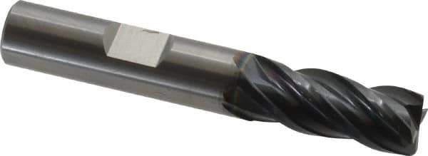 OSG - 7/16", 4 Flute, Single End, Solid Carbide, 0.03" Corner Radius End Mill - 2-3/4" OAL, 35° Helix, Right Hand Flute, 1" LOC, Right Hand Cut - Eagle Tool & Supply