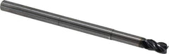 OSG - 1/4", 4 Flute, Single End, Solid Carbide, 0.03" Corner Radius End Mill - 4" OAL, 35° Helix, Right Hand Flute, 3/8" LOC, Right Hand Cut, 1-1/4" Extended Reach - Eagle Tool & Supply