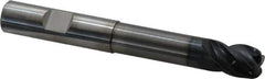 OSG - 1/2", 4 Flute, Single End, Solid Carbide, 0.12" Corner Radius End Mill - 4" OAL, 35° Helix, Right Hand Flute, 5/8" LOC, Right Hand Cut, 2-1/4" Extended Reach - Eagle Tool & Supply