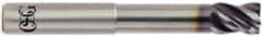 OSG - 3/8", 4 Flute, Single End, Solid Carbide, Corner Chamfer End Mill - 4" OAL, 35° Helix, Right Hand Flute, 1/2" LOC, Right Hand Cut, 1-7/8" Extended Reach - Eagle Tool & Supply