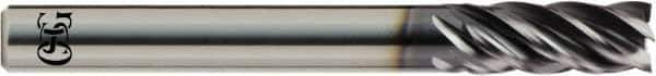OSG - 3/4", 1-1/8" LOC, 3/4" Shank Diam, 3" OAL, 5 Flute, Solid Carbide Square End Mill - Single End, TiAlN Finish, Spiral Flute, 35° Helix, Centercutting, Right Hand Cut, Right Hand Flute, Series VG541 - Eagle Tool & Supply
